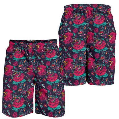 Old School Tattoo Print Mens Shorts-JTAMIGO.COM