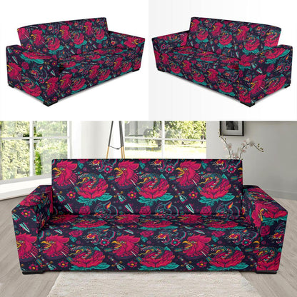 Old School Tattoo Print Sofa Slipcover-JTAMIGO.COM
