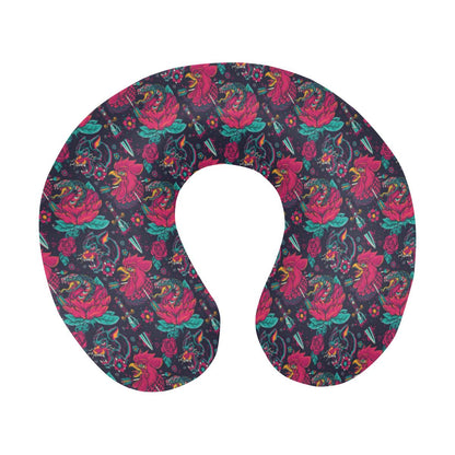 Old School Tattoo Print U-Shaped Travel Neck Pillow-JTAMIGO.COM