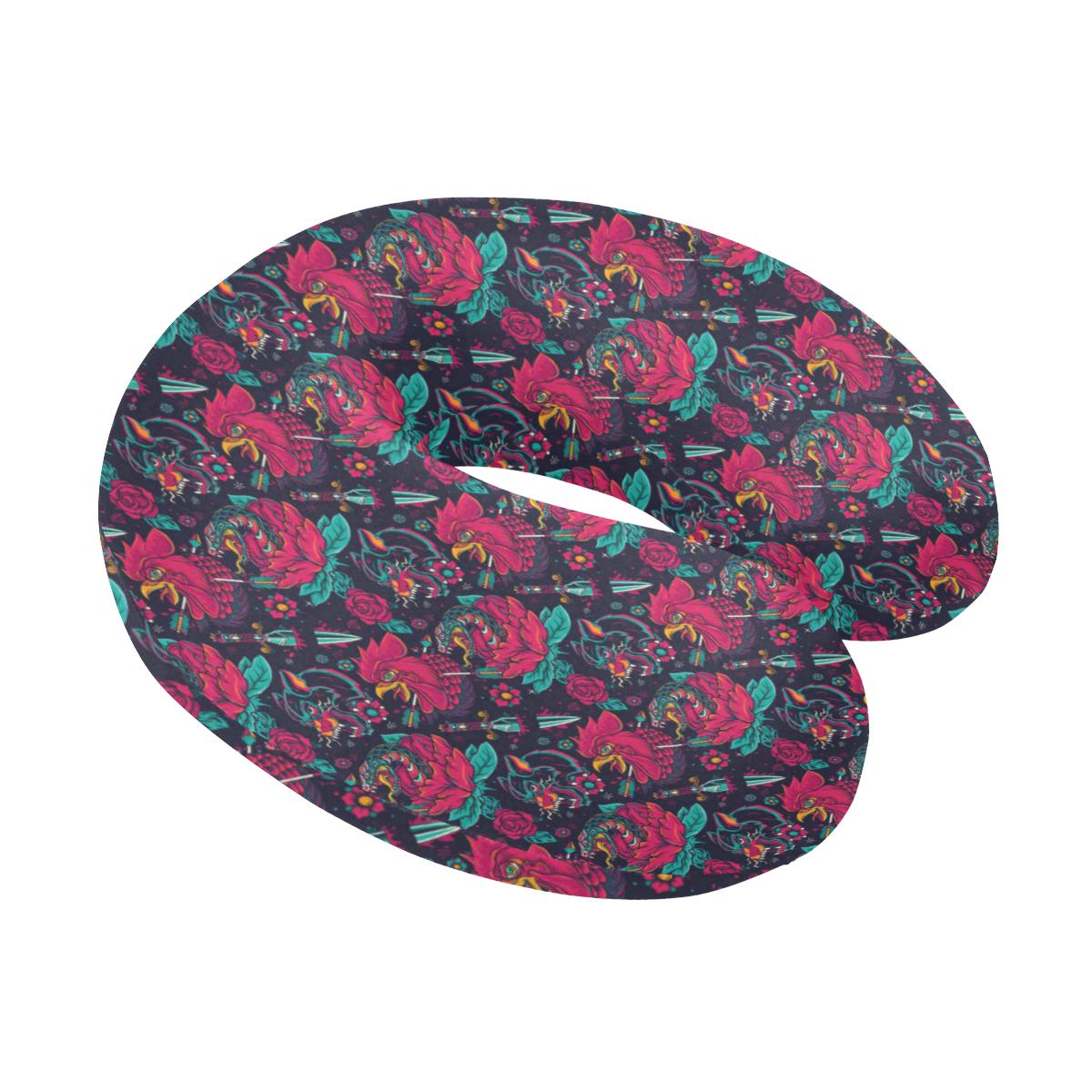 Old School Tattoo Print U-Shaped Travel Neck Pillow-JTAMIGO.COM