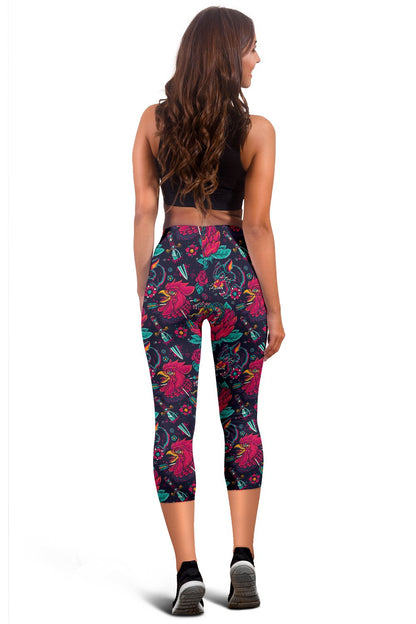Old School Tattoo Print Women Capris