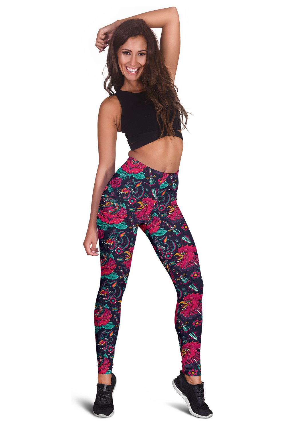Old School Tattoo Print Women Leggings