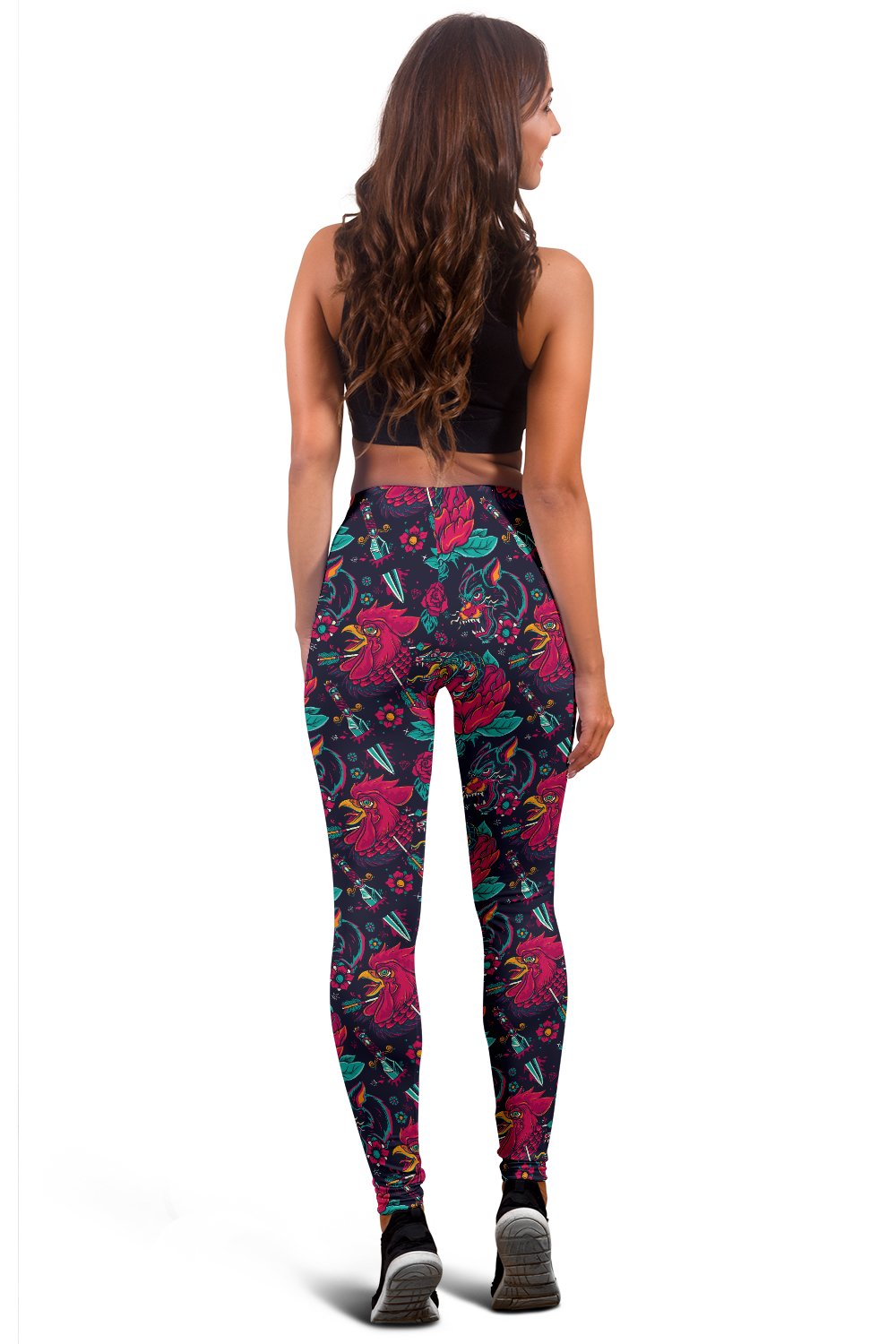 Old School Tattoo Print Women Leggings