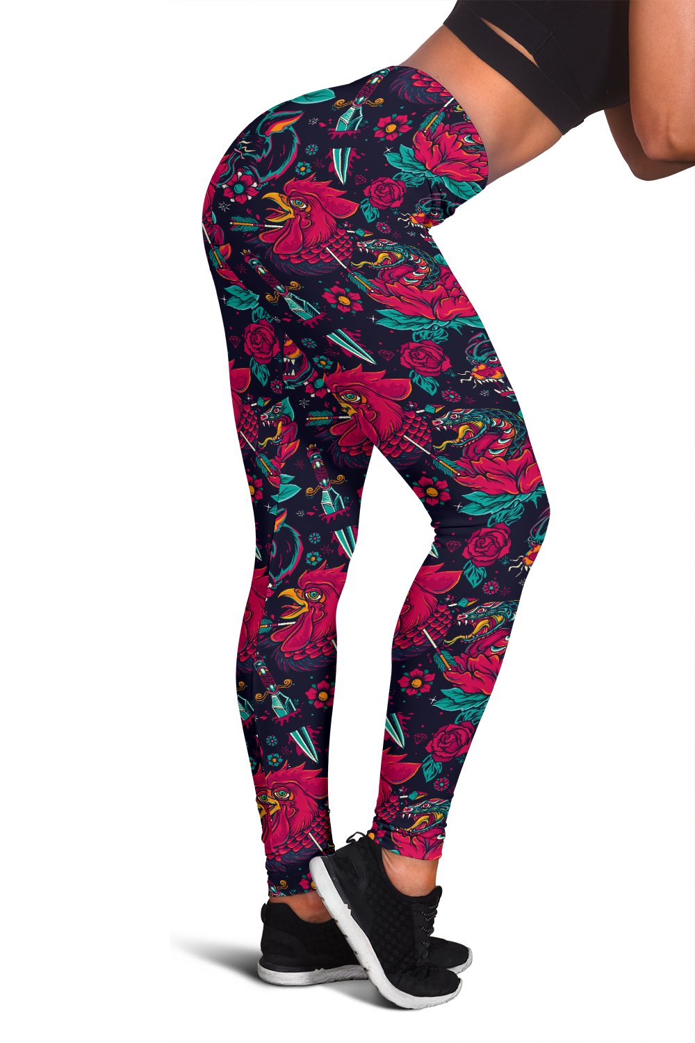 Old School Tattoo Print Women Leggings