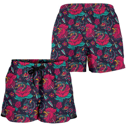 Old School Tattoo Print Women Shorts-JTAMIGO.COM