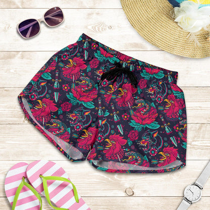 Old School Tattoo Print Women Shorts-JTAMIGO.COM