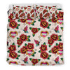 Old School Tattoo Rose Pattern Duvet Cover Bedding Set