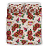 Old School Tattoo Rose Pattern Duvet Cover Bedding Set