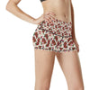 Old School Tattoo Rose Pattern High Waisted Spandex Shorts-JTAMIGO.COM