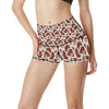 Old School Tattoo Rose Pattern High Waisted Spandex Shorts-JTAMIGO.COM