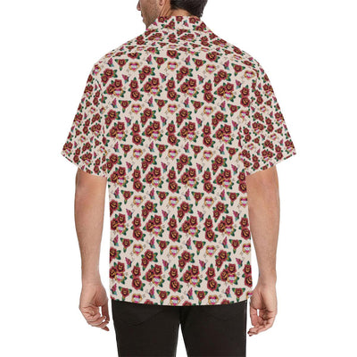 Old School Tattoo Rose Pattern Men Aloha Hawaiian Shirt