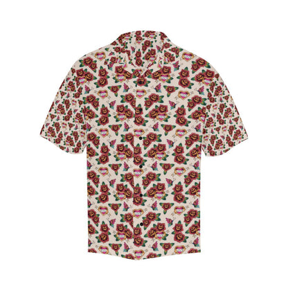 Old School Tattoo Rose Pattern Men Aloha Hawaiian Shirt