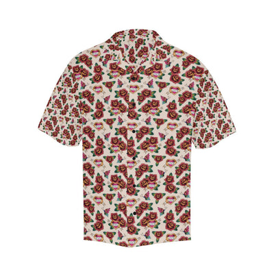 Old School Tattoo Rose Pattern Men Aloha Hawaiian Shirt