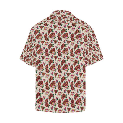 Old School Tattoo Rose Pattern Men Aloha Hawaiian Shirt