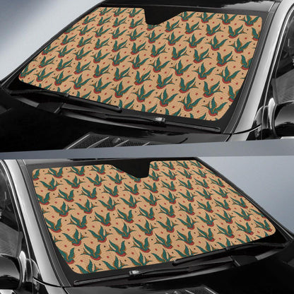 Old School Tattoo Swallow Design Car Sun Shade For Windshield