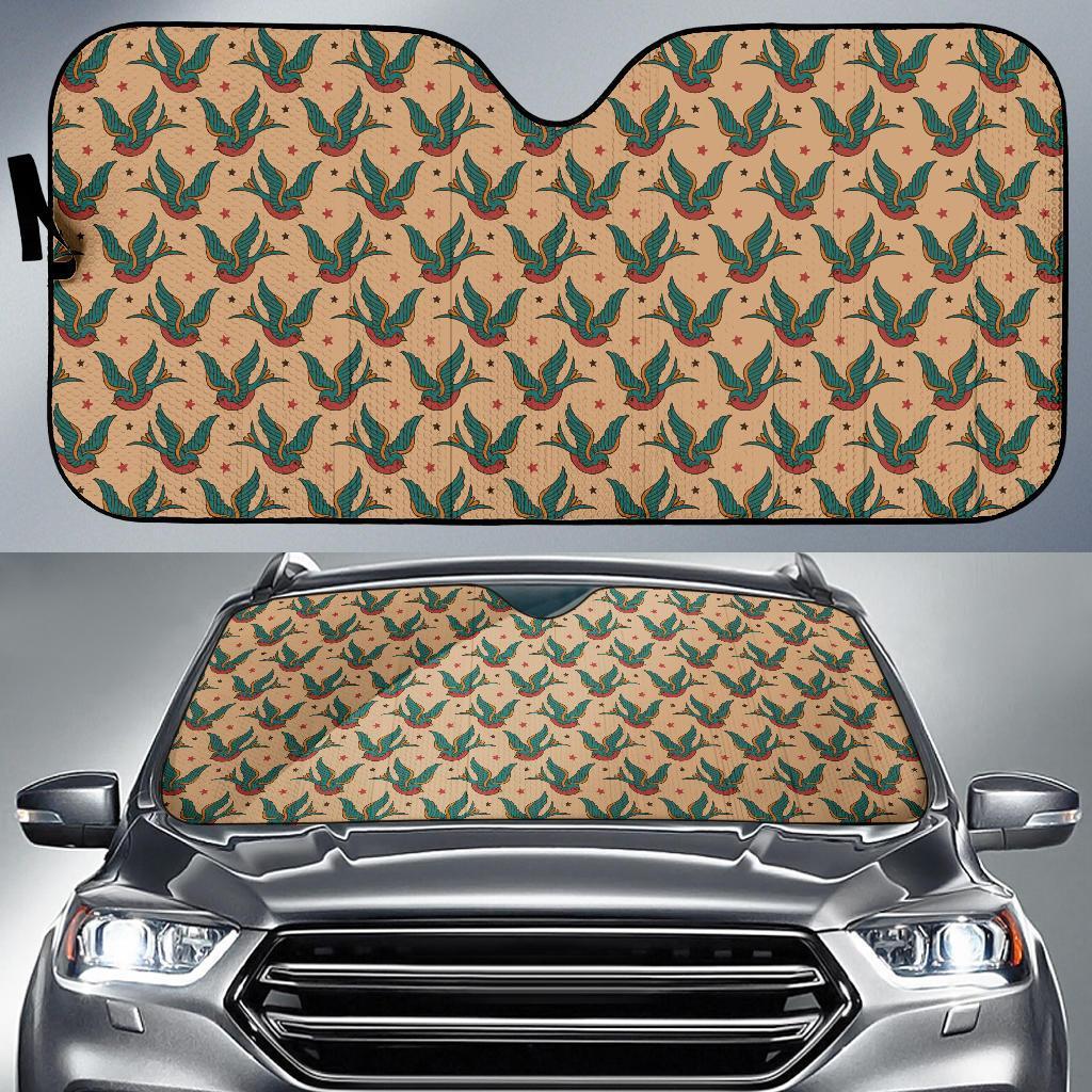 Old School Tattoo Swallow Design Car Sun Shade For Windshield