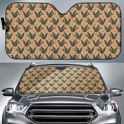 Old School Tattoo Swallow Design Car Sun Shade For Windshield