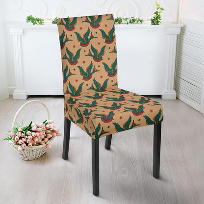 Old School Tattoo Swallow Design Dining Chair Slipcover-JTAMIGO.COM