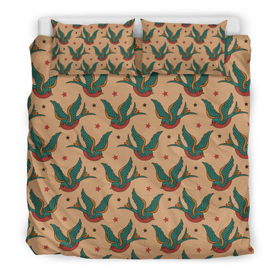 Old School Tattoo Swallow Design Duvet Cover Bedding Set
