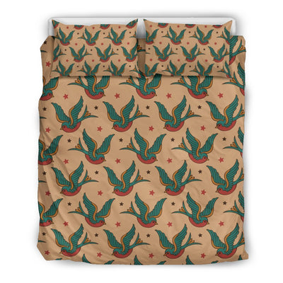 Old School Tattoo Swallow Design Duvet Cover Bedding Set