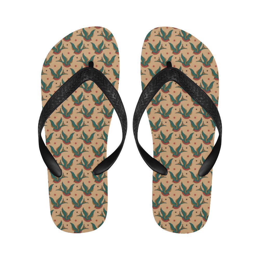 Old School Tattoo Swallow Design Flip Flops-JTAMIGO.COM