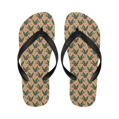 Old School Tattoo Swallow Design Flip Flops-JTAMIGO.COM