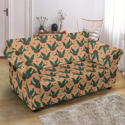 Old School Tattoo Swallow Design Loveseat Slipcover-JTAMIGO.COM