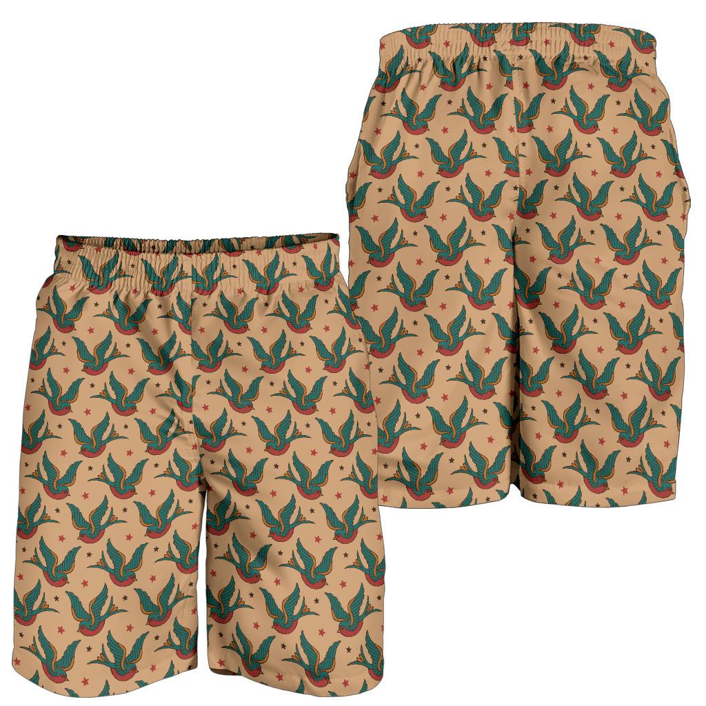 Old School Tattoo Swallow Design Mens Shorts-JTAMIGO.COM