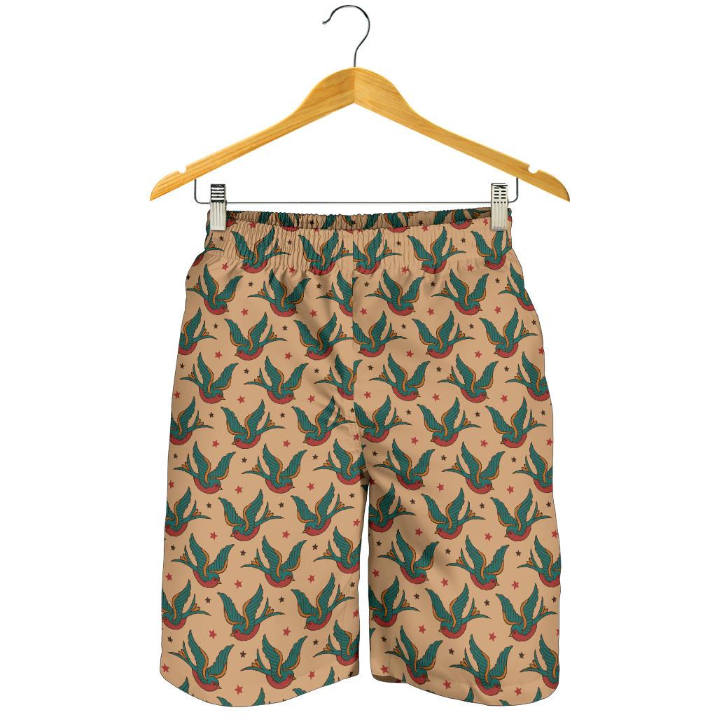 Old School Tattoo Swallow Design Mens Shorts-JTAMIGO.COM