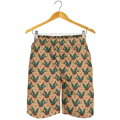 Old School Tattoo Swallow Design Mens Shorts-JTAMIGO.COM