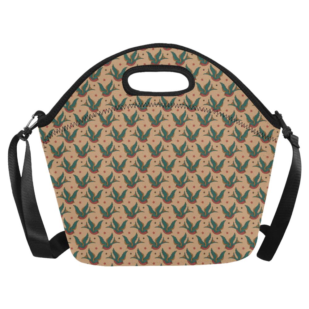 Old School Tattoo Swallow Design Neoprene Lunch Bag (Model 1669)(Large)-JTAMIGO.COM