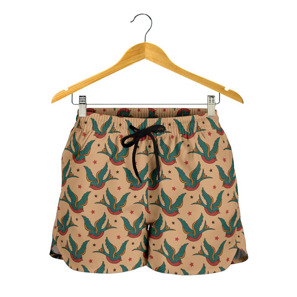 Old School Tattoo Swallow Design Women Shorts-JTAMIGO.COM