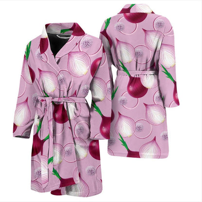 Onion Pattern Print Design A01 Men Bathrobe-JORJUNE.COM