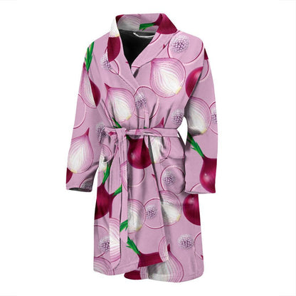 Onion Pattern Print Design A01 Men Bathrobe-JORJUNE.COM
