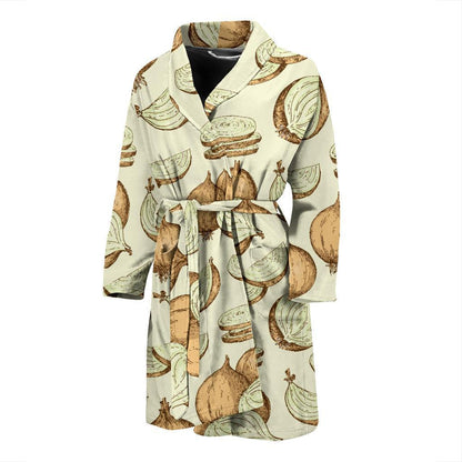 Onion Pattern Print Design A02 Men Bathrobe-JORJUNE.COM