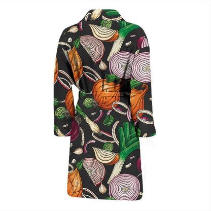 Onion Pattern Print Design A03 Men Bathrobe-JORJUNE.COM