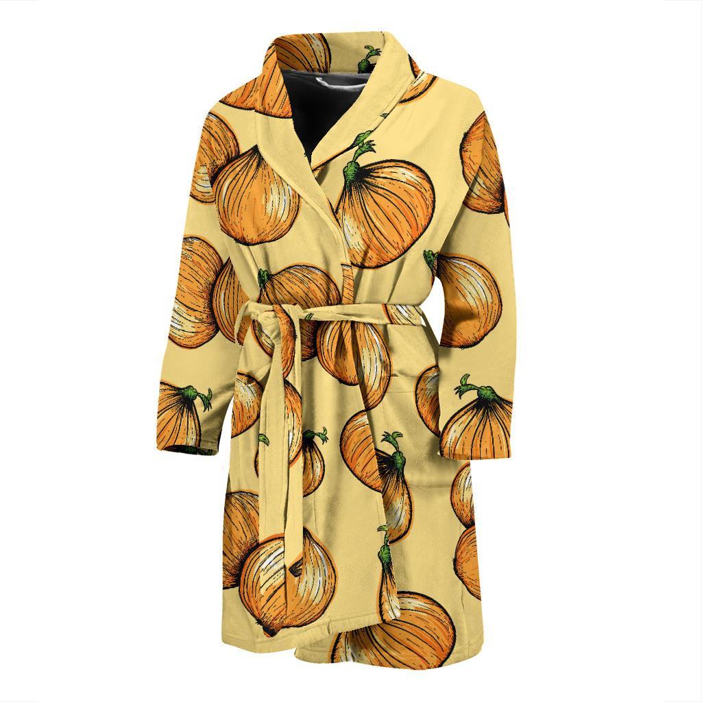 Onion Pattern Print Design A04 Men Bathrobe-JORJUNE.COM