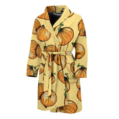 Onion Pattern Print Design A04 Men Bathrobe-JORJUNE.COM