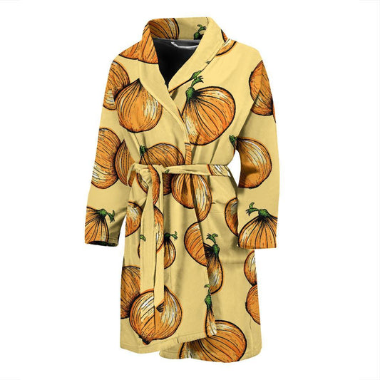 Onion Pattern Print Design A04 Men Bathrobe-JORJUNE.COM