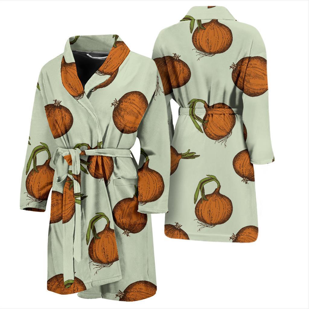 Onion Pattern Print Design A05 Men Bathrobe-JORJUNE.COM