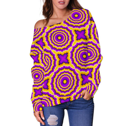 Optical illusion Expansion Off Shoulder Sweatshirt