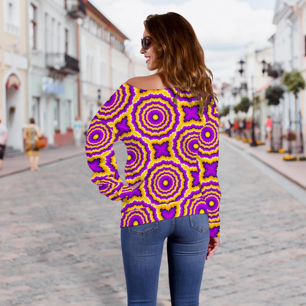 Optical illusion Expansion Off Shoulder Sweatshirt