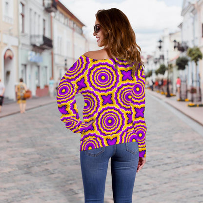 Optical illusion Expansion Off Shoulder Sweatshirt
