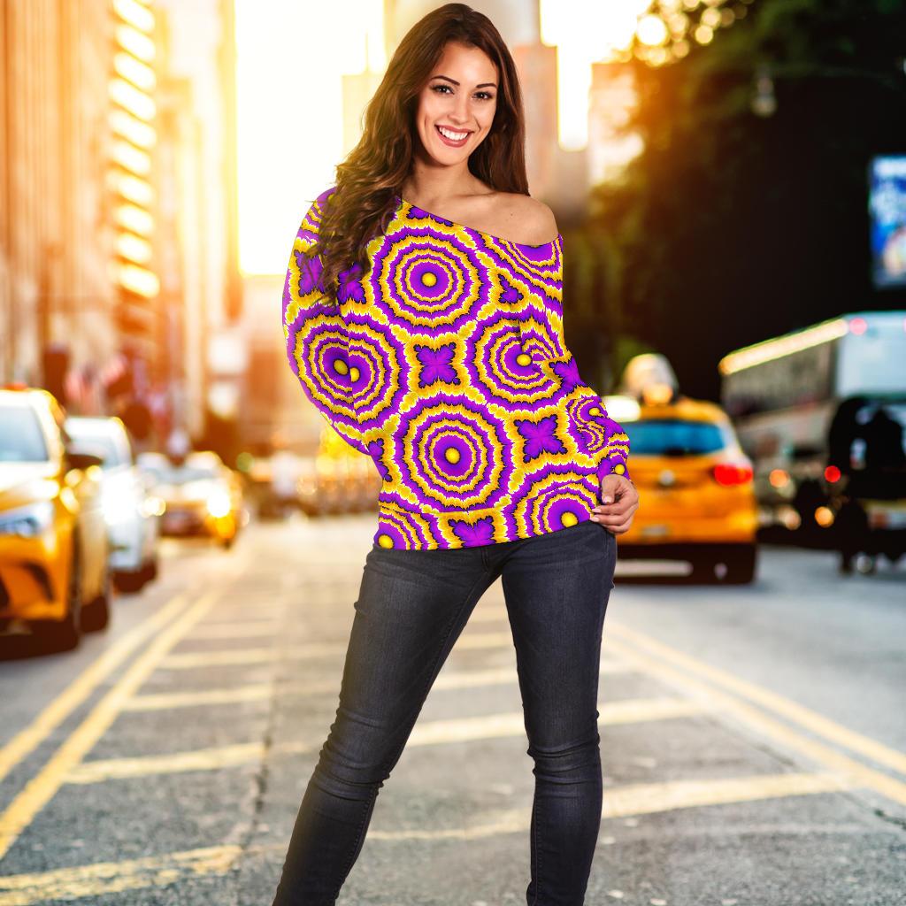 Optical illusion Expansion Off Shoulder Sweatshirt