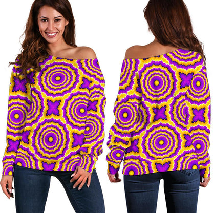 Optical illusion Expansion Off Shoulder Sweatshirt