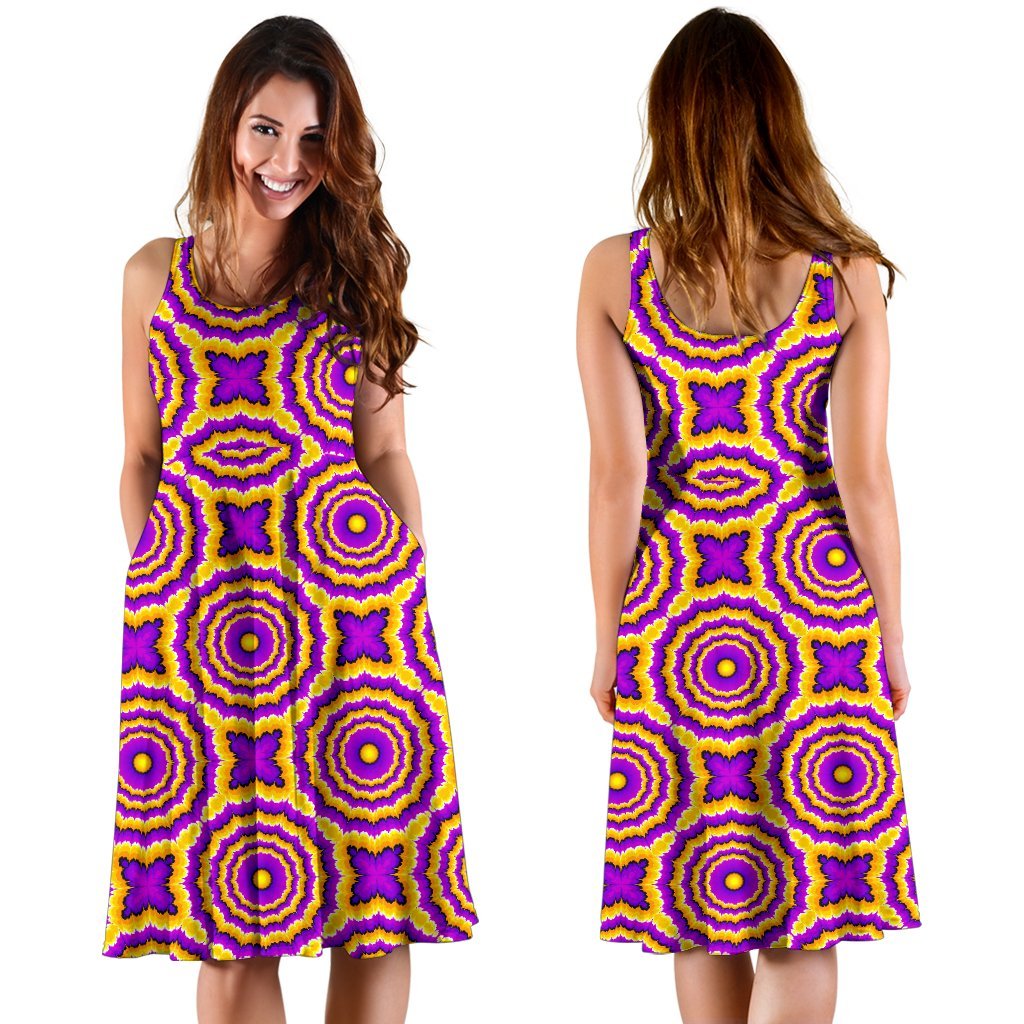 Optical illusion Expansion Sleeveless Dress