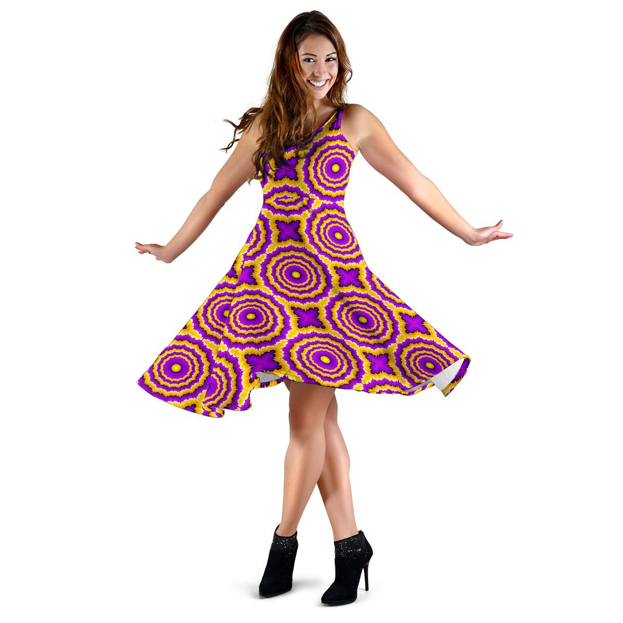 Optical illusion Expansion Sleeveless Dress
