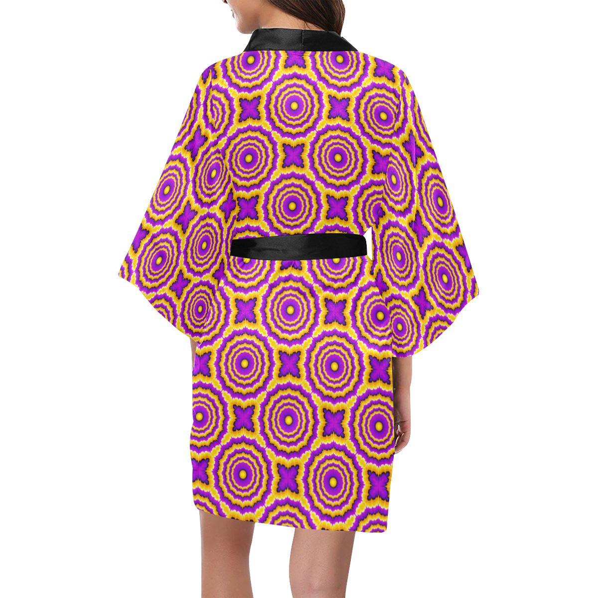 Optical illusion Expansion Women Short Kimono Robe