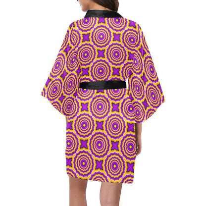 Optical illusion Expansion Women Short Kimono Robe