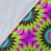 Optical illusion Flower Rainbow Style Fleece Blanket